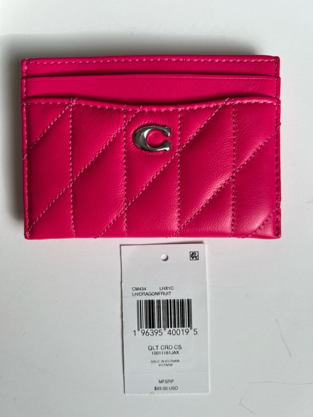 Coach Quilted Leather Card Case NWT